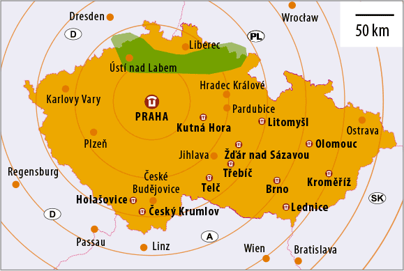 Skalní města na mapě České republiky